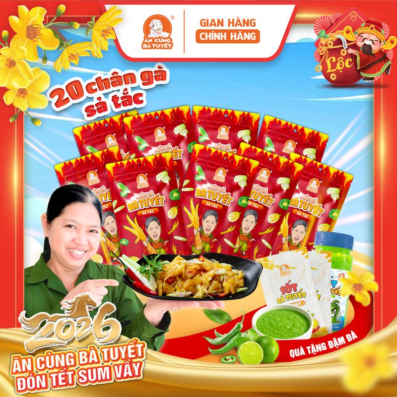   Tặng 1 sốt chấm  COMBO 20 CHÂN GÀ SẢ TẮC - ĂN CÙNG BÀ TUYẾT M4 
