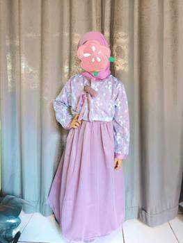 Product Review of Mafaza Dress Kids Pesta Brukat Mewah Simple Elegant Gamis Anak Perempuan Muslimah Umur 3 4 5 6 Tahun Bahan Velvet Mix Tile Gaun Lebaran Baju Anak Cewek Perempuan Kondangan Pink from I**💐 0
