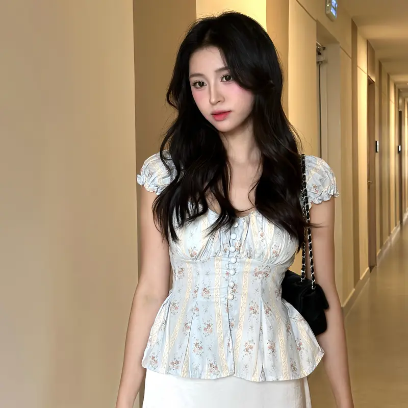Áo Babydoll Kiểu Nữ Tay Bồng (Có Mút V1) Chun Lưng Chiết Eo Dáng Bồng Xoè Công Chúa Kimee - KA664 | BigBuy360 - bigbuy360.vn