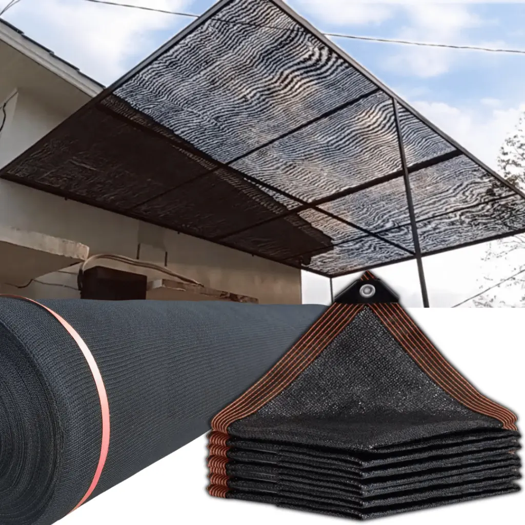 Jaring Paranet 95% Anti-UV 6 Meter Enkripsi 6-Pin Pelindung Tanaman Shading Net Tahan Air & Cuaca Ekstrem H Hitam HDPE Premium
