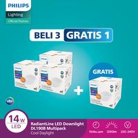 Gambar Beli 3 Gratis 1 Lampu Philips Radiantline Multipack Downlight DL190B D150 14W 65K Putih dari Philips lighting Surabaya Kota Administrasi Jakarta Timur 1 Tokopedia