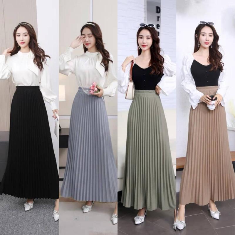 [LOVELITE] Euna Classic Maxi Pleated Skirt | Rok Panjang Wanita | Rok Maxi Hijab Friendly