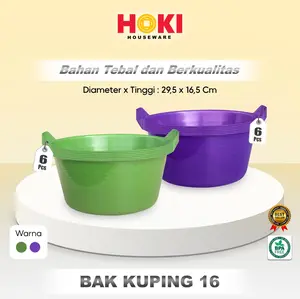 (6 PCS) BAK KUPING 16 / BASKOM HAJATAN / BASKOM SERBAGUNA PLASTIK / BASKOM JUMBO / BAK AIR ANTI PECAH