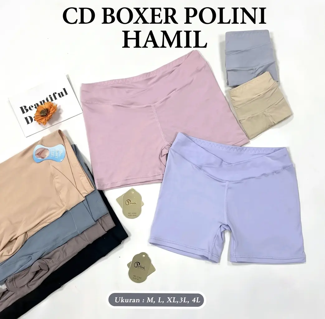 Polini Celana Dalam Boxer Ibu Hamil CD Bumil Nyaman & Melar Tidak Menekan Perut