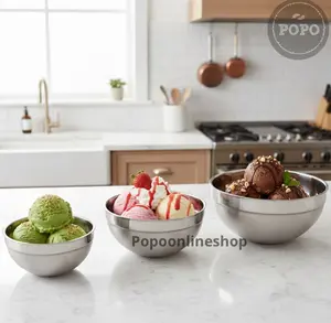 Mangkok Korea Stainless Steel Double Wall Bowl 12 14 16 cm Tahan Panas