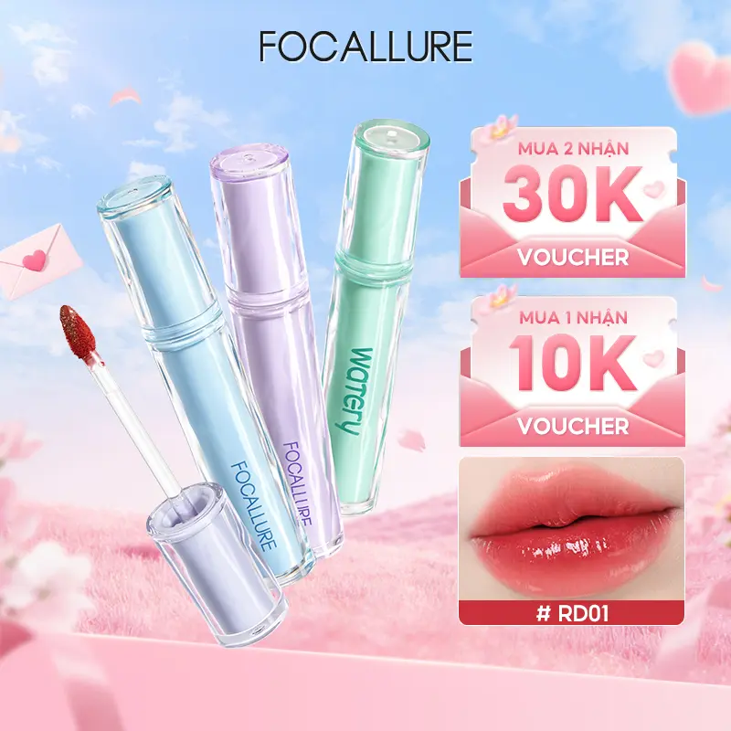 FOCALLURE Son Tint Bóng Hỗ Trợ Môi Căng Bóng Mọng Nước Phong Cách Hàn Quốc Trong Veo Đầy Đặn Sắc Tố Cao Hỗ Trợ Dưỡng Ẩm Môi