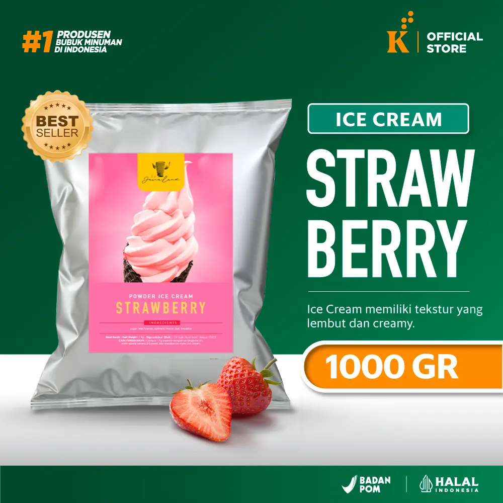 Powder Es Krim Strawberry 1 Kg Javaland