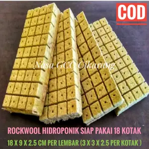 ROCKWOOL HIDROPONIK SIAP PAKAI 18 KOTAK 3X3X2.5CM