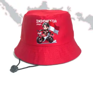 Topi Bucket Anak Kemerdekaan Topi Anak Agustusan Topi Bucket Pakai Tali Topi Merah