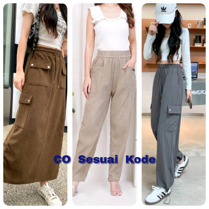 Tebus Murah Bawahan Wanita  Rok Celana Kargo Non kargo Korduroy Premium Trendy kekinian 0