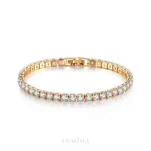 Lumina Jewels - Gelang Clip Stainless Steel Batu Putih Anti Karat Rose Gold Gold Silver Bangle