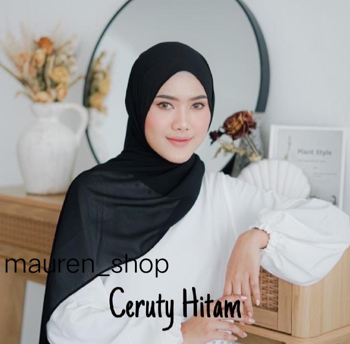 Hijab Pashmina Ceruty Polos | Jilbab Pashmina Polos Ceruty / Hijab Pasmina Ceruty