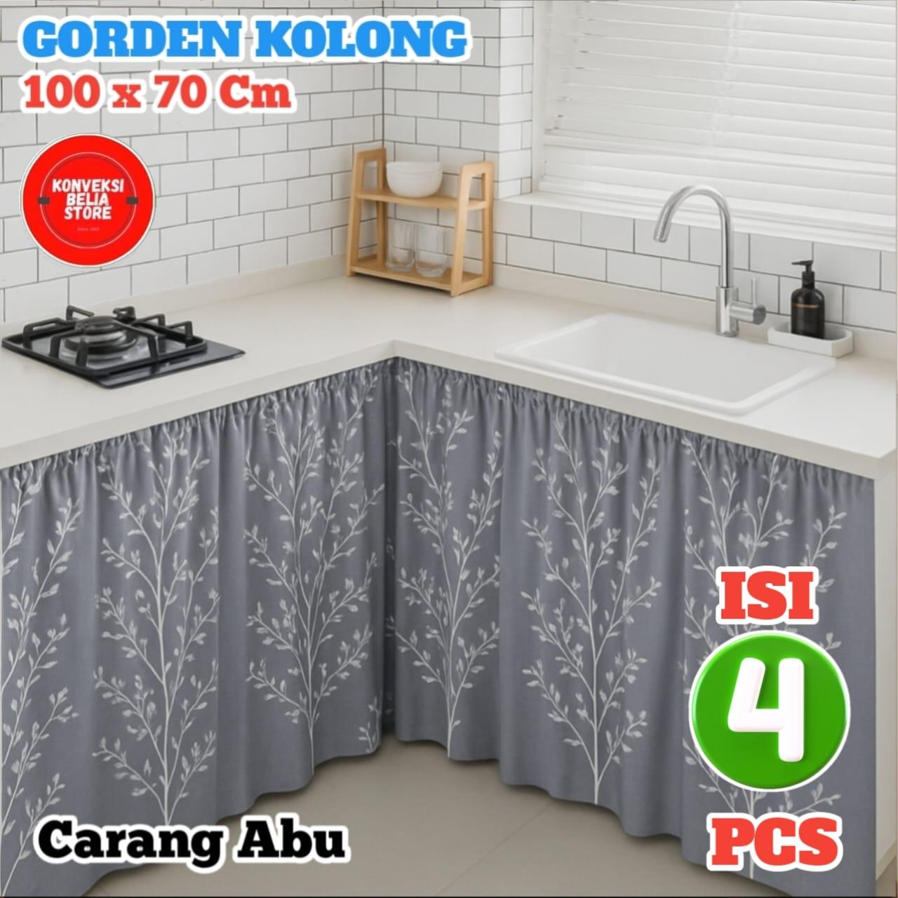 PROMO 1 Paket isi 4 Pcs 100 x 70cm free tali CURTAIN gorden kolong dapur