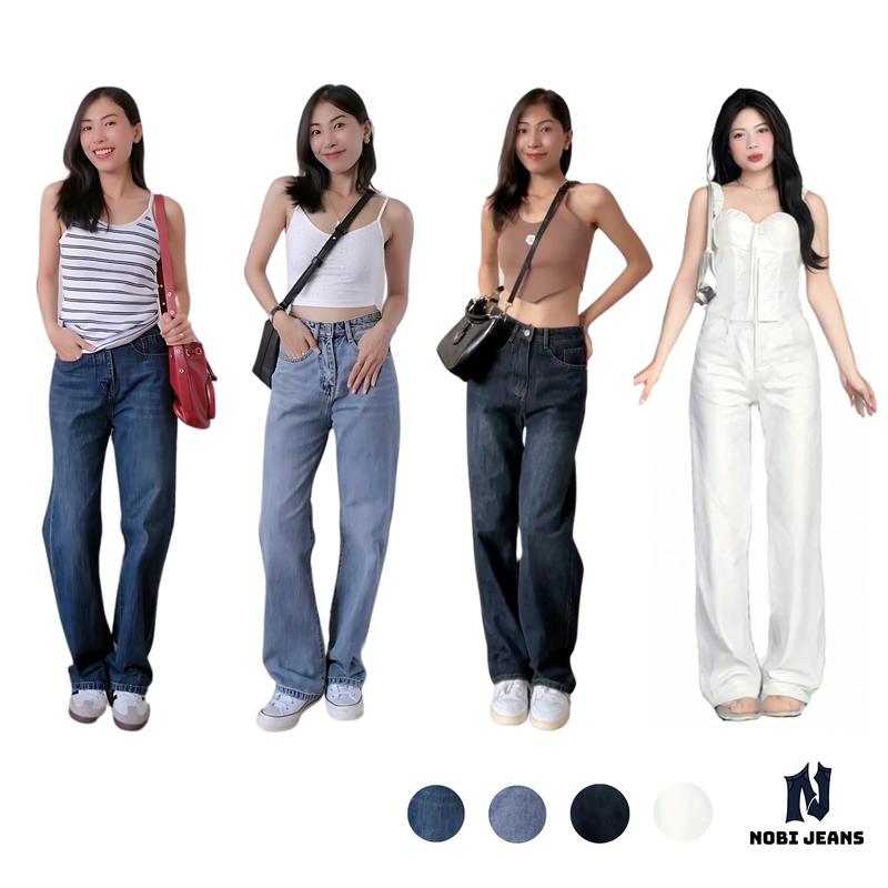 Quần jeans ống rộng lưng cao - Cat Whiskers Pants Nữ, quần Bò Women, Ong rộng, Ống Suông, quần bò, quần ống dài, quần bò, quan jeannu, quần jeans Ống Loe
