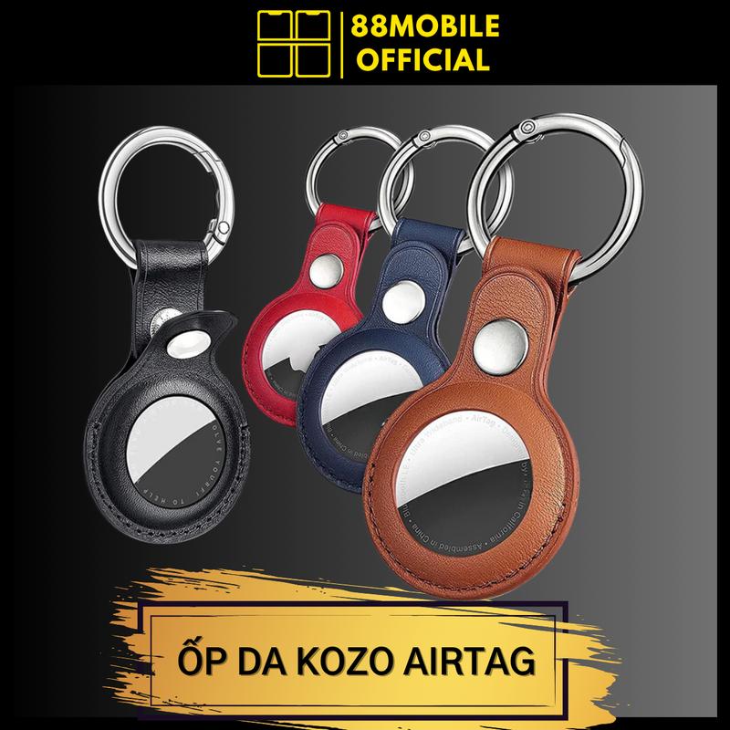 Bao da Kozo dành cho thiết bị định vị airtag da PU mềm, khóa inox bền bỉ I 88Mobile