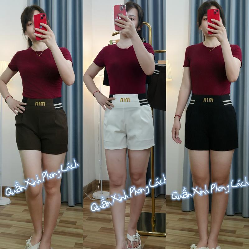 Quần Sooc/ Quần Đùi Nữ MIN Lưng Thun cạp 8cm Chất Liệu Vải Umi Hàn Co Giãn 4 Chiều