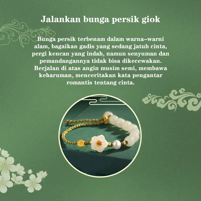 【Promo 6.6】Gelang Giok Hotan Pembawa Keberuntungan & Kedamaian - Gelang Kepang Elegan 2