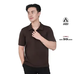 Aerostreet Diego Kaos Polo Pria Brown Poloshirt Kerah Cowok Men Casual Basic Minimalis Tidak Mudah Kusut Clean Look QFBAA