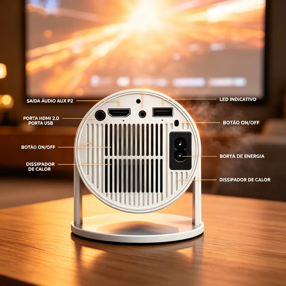 Projetor Portátil VLX HY320 Mini 4K Suporte Android Wi-Fi 6 Bluetooth para Cinema Doméstico - imagem 9