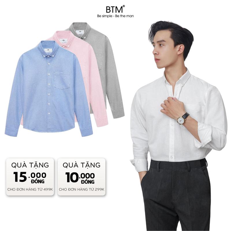 Áo Sơ Mi Nam Dài Tay BTM Basic Shirt - Vải Oxford Cổ Áo Button-Down Form Slimfit - Mã 1.451.8