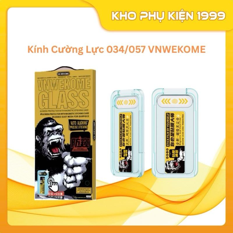 Kính cường lực KingKong VNWekome có  khung tự dán dành cho iPhone, ngăn bụi bảo vệ màng loa Phụ Kiện màn  hình