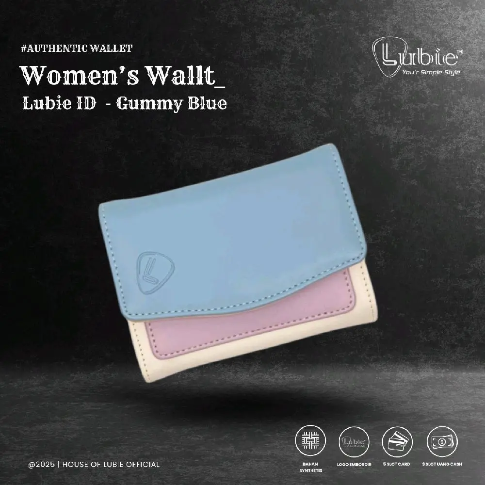 LUBIE Dompet Mini Cewek | Dompet Koin | Gummy PU Leather Wanita Kartu Kulit Uang