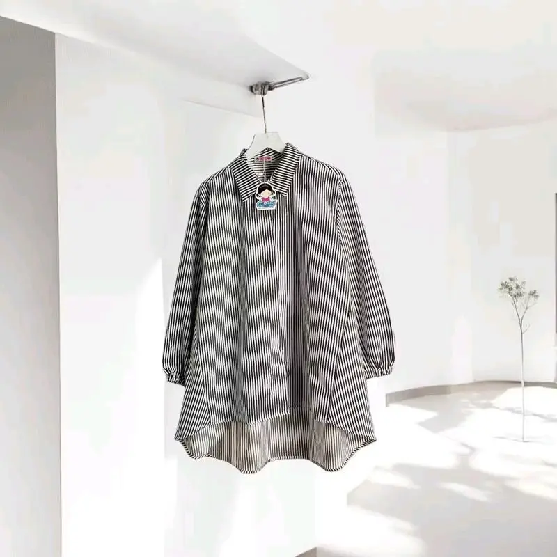 KARRA Kameja Salur Oversize Bestseller Atasan Wanita Casual 3