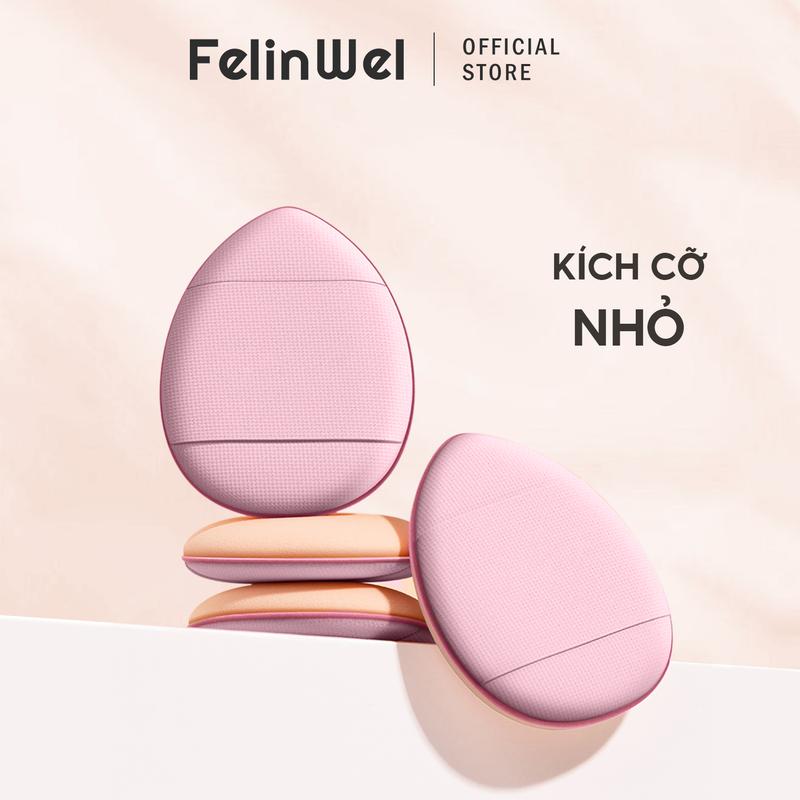 FelinWel - Bộ bông mút cỡ nhỏ, miếng bông mút trang điểm, để trang điểm chi tiết, dụng cụ trang điểm chuyên nghiệp, mềm mại, có thể tái sử dụng, di động, 4 chiếc trong 1 bộ