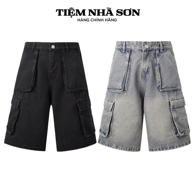 Quần Short Túi Hộp Baggy Jean Nam Nữ Chính Hãng Tiệm Nhà SƠN