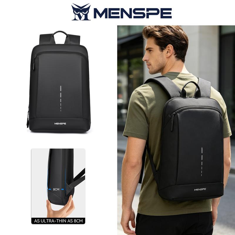 MENSPE Ba lô nam công sở đựng laptop, chống nước, siêu mỏng, phong cách thường ngày cho du lịch, phù hợp với laptop kích thước 16,5 inch, thiết kế thời trang, nhiều ngăn