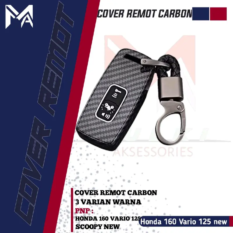 Cover Remot Carbon Vario 160 ADV 160 PCX 160 Vario 125 Scoopy New 2023 Carbon Edition Kunci 3