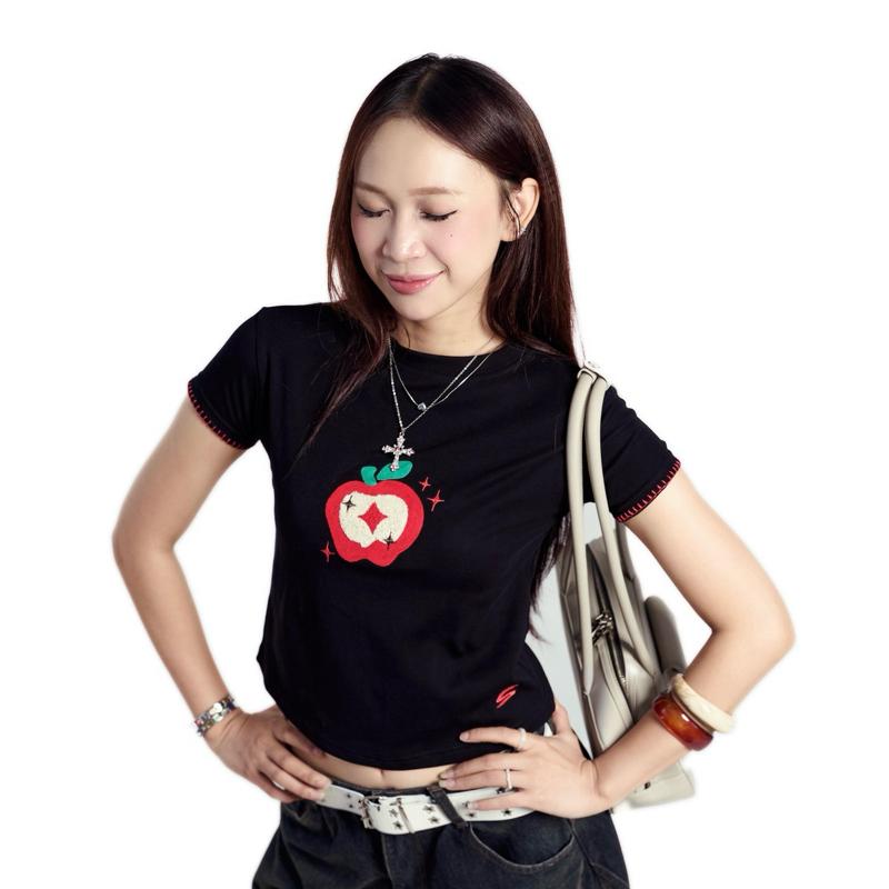 [SẢN PHẨM MỚI] Áo Thun Baby Tee Thêu Xù Quả Táo SSSA | SSSTore.Aesthetic