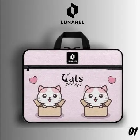 Tas laptop wanita 13-14-15inch tas laptop motif lucu tas laptop terbaru tas laptop Sleeve Canvas Canvas Canvas Kulit
