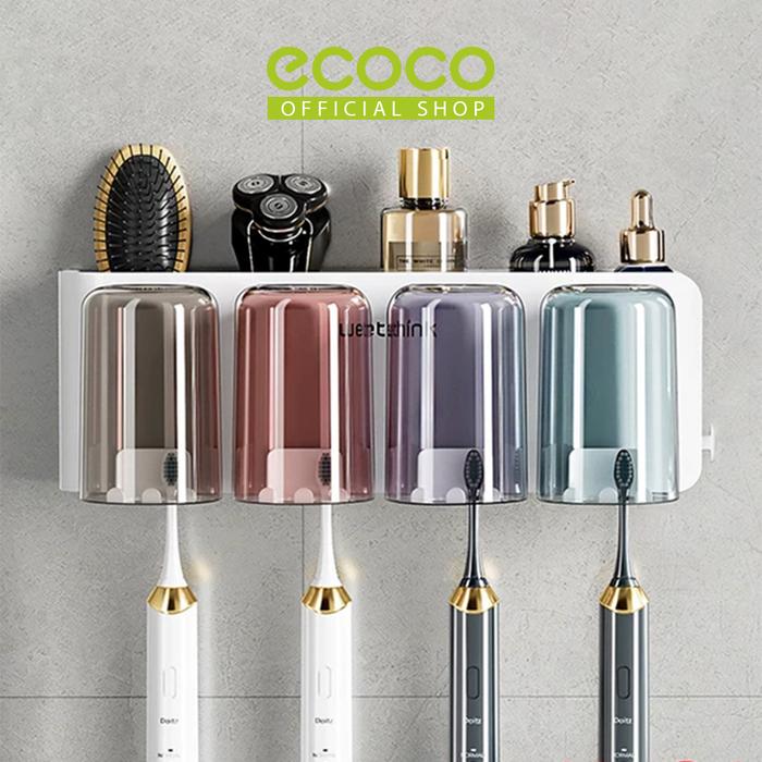 Jual ECOCO Wall-Mounted Antibacterial Toothbrush Holder - Tempat Sikat ...