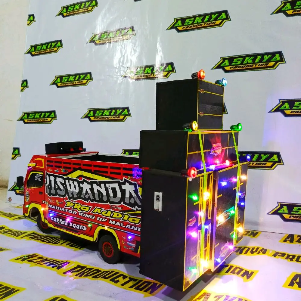 MINIATUR TRUK SOUND HOREG SUDAH BLUETOOTH TINGGAL BUNYI Toy bak dump Lampu Truck Led