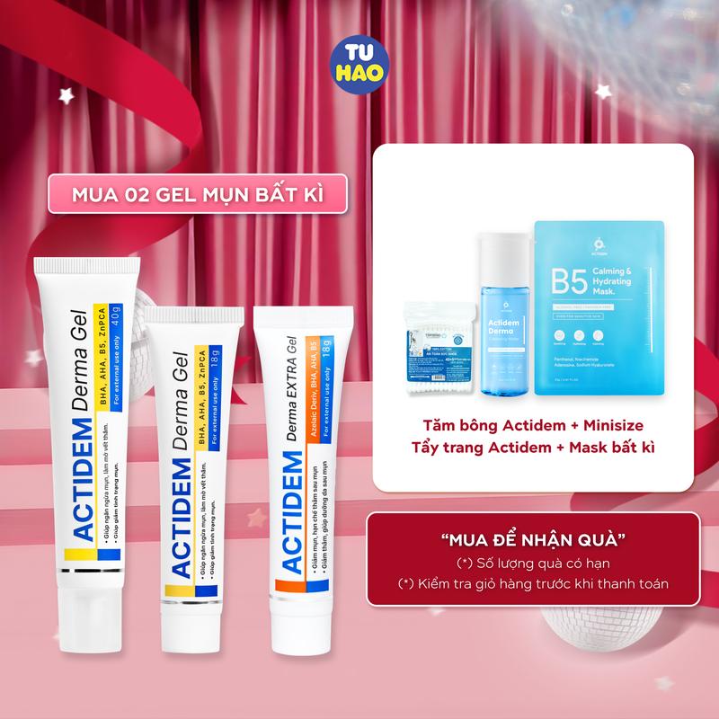 [TẶNG 3 QUÀ KHI MUA 2 TUÝP] GEL MỤN ACTIDEM DERMA GEL / EXTRA GEL MỤN GIÚP MỜ THÂM 18 / 40 GRAM ADS Skincare