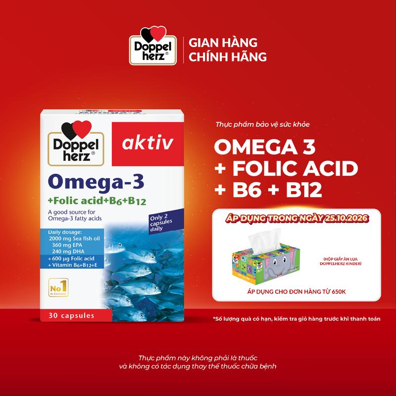 ID1 Thực phẩm bảo vệ sức khỏe Omega-3 + Folic acid + B6 + B12
