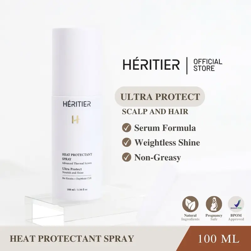 [2 IN 1 BUNDLE SET] Heritier Heat Protectant Spray + Reconstruct Scalp and Hair Mask 1