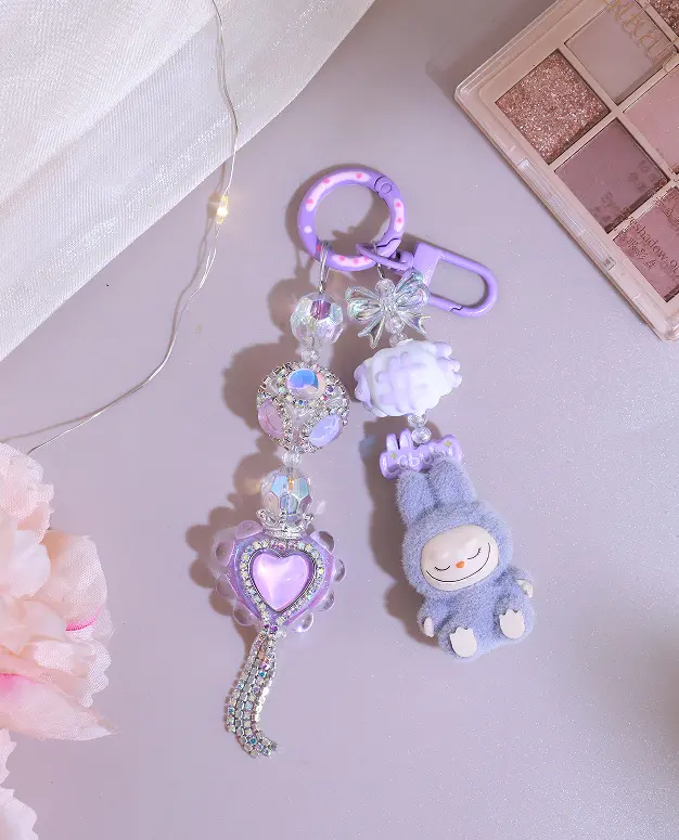 Labubu Keychain Phone Pendant Handmade Labubu Ornament Mini Labubu Decration Labubu V2 Have a Seat Gift Bag Charms