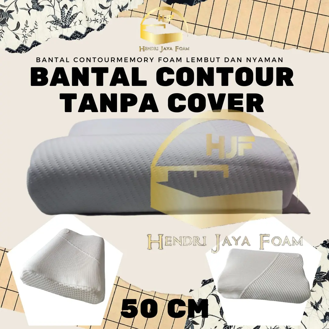bantal tidur dewasa/ bantal countur kesehatan leher ukuran 50 x 35 kain keniting putih