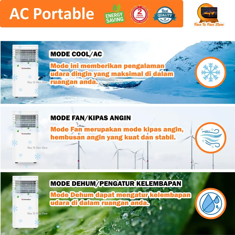 AC Portable Ruangan 1/2PK 3/4PK 1PK 1.5PK 2PK.Low Watt.UnitedStar.Terbaru.Garansi Resmi.Pendinginan Cepat.Ac Mini Portable.Ori.AC Standing.AC Duduk.Air Cooler.Kipas Angin.Air Conditioner Portable.Elektronik Portable.AC Berdiri Pendingin Ruangan.AC 1/2 PK. 5