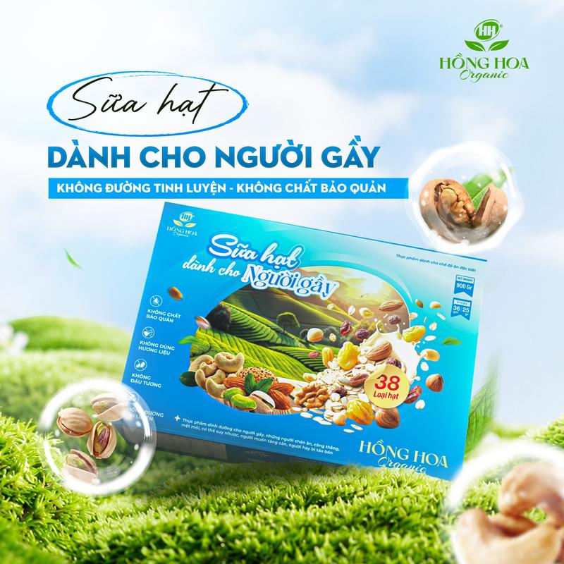 Sữa Hạt Dành Cho Người Gầy Hồng Hoa Organic, Sữa Hạt Thuần Chay