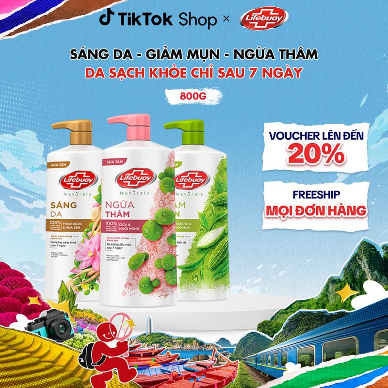 Sữa tắm Lifebuoy Thiên nhiên Detox Và Chăm Sóc Chuyên Sâu 800g