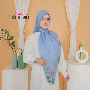LAIMUNARA Hijab Segi Empat Voal Sublime Premium 130x130 cm Motif Tajam Bahan Lembut & Ringan Syar'i New Arrival
