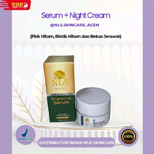 NLS Skincare Serum + Night Cream Perawatan Flek Hitam Wajah Original BPOM Bisa COD Distributor Resmi NLS Skincare