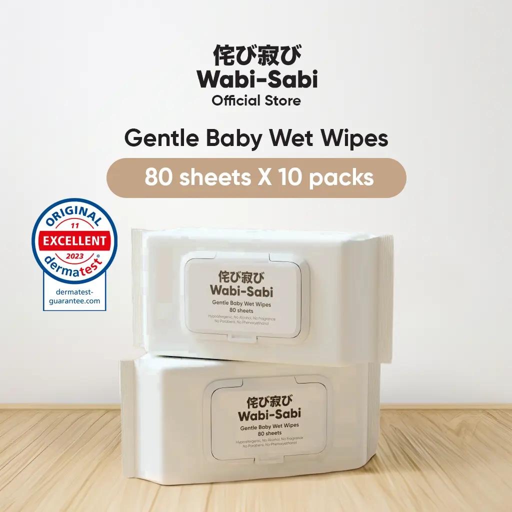 Wabi-Sabi Gentle Baby Wet Wipes (10 cap packs x 80pcs) wet tissue
