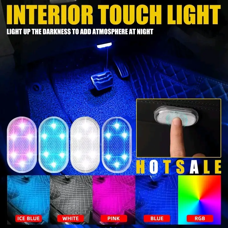 Lampu LED Touchscreen/Car Interior Touch Light Lampu LED/Lampu Lampu Saklar Sentuh Otomotif / Lampu Plafon Atap Mobil Aksesoris Interior