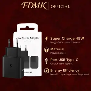Kepala Charger Adaptor For SAMSUNG 45 Watt Type C Usb C Fast Charging Original 100%
