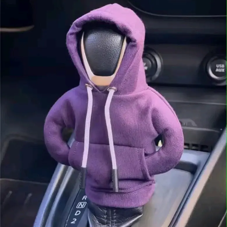 Hoodie Shift Knob Langit Cerah - Penutup Persneling Mobil Dekorasi Interior Mobil Hoodie Pegangan Roda Gigi Manual Otomatis Universall Aksesoris Car 8