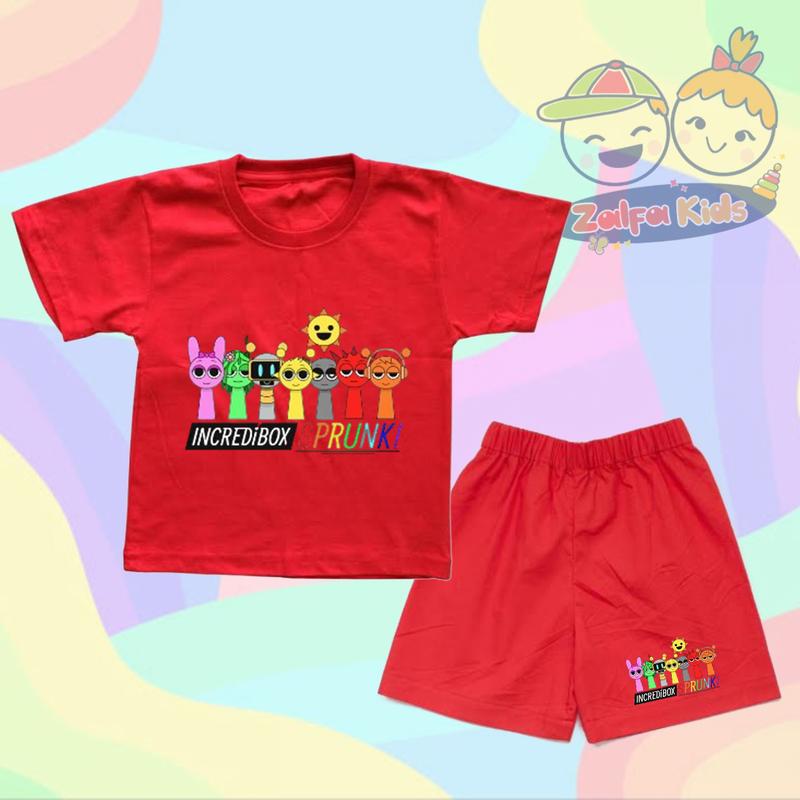 Setelan Anak Sprunki Incredibox Karakter Setelan Kaos & Celana Anak One Set 2